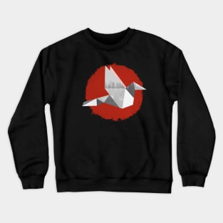 Red Origami Bird Crewneck Sweatshirt